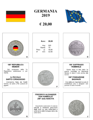 2019 Germania € 20 Aggiornamento Monetando