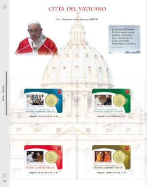 2021 Vaticano Stamp & Coin Card n° 36, 37, 38 e 39 Aggiornamento Abafil