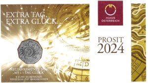 2024 Austria € 5 Arg Felice anno bisestile Folder